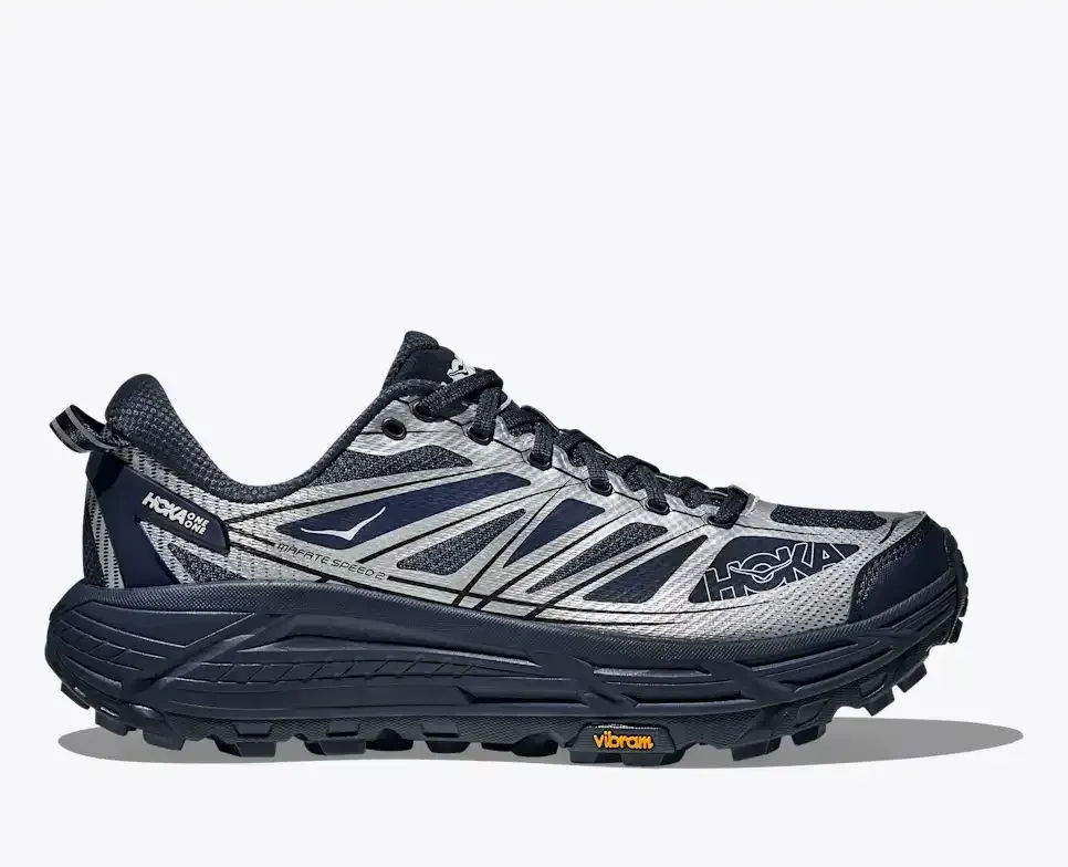 HOKA Mafate Speed ​​​​2 Varsity Navy Silber Media front view