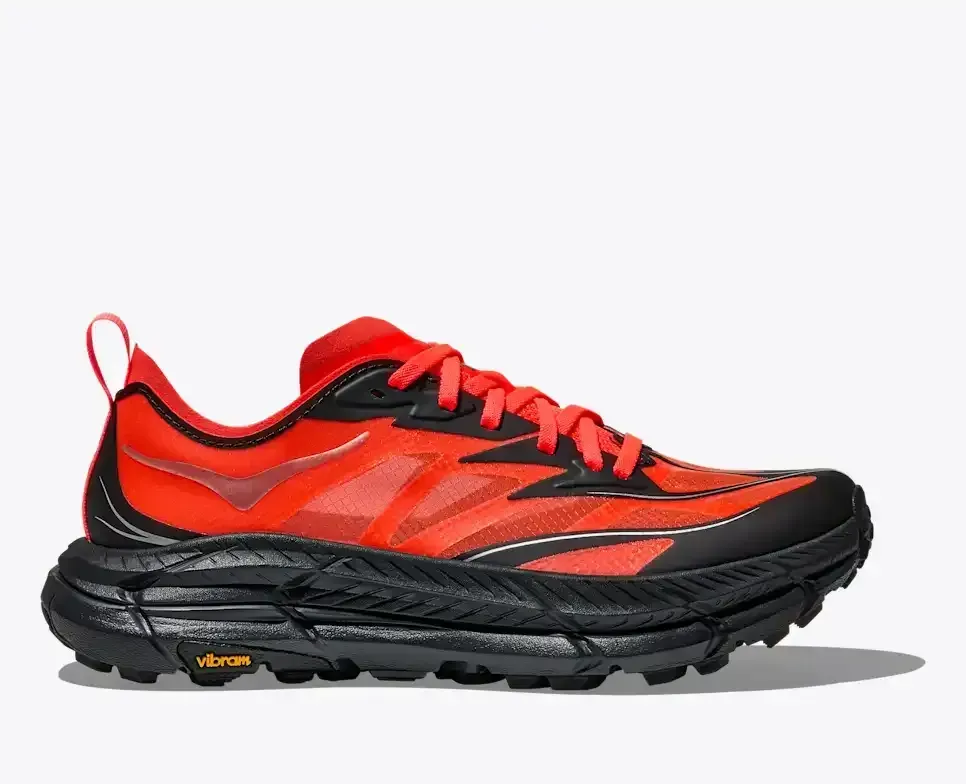 HOKA Mafate Speed ​​4 Lite Neon Flame Schwarz Media front view