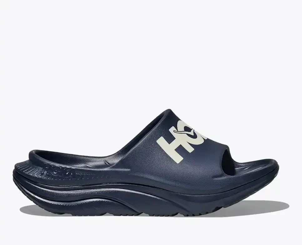 HOKA Ora Athletic Slide Varsity Navy White Media front view