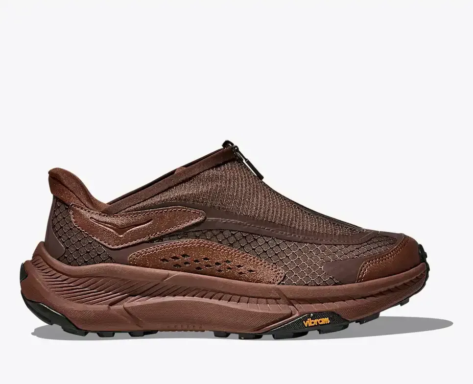 HOKA Project Transport Mineral Braun Walnuss Media front view