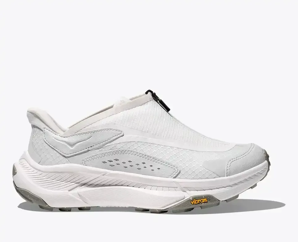 HOKA Project Transport White Cosmic Grey Media front view
