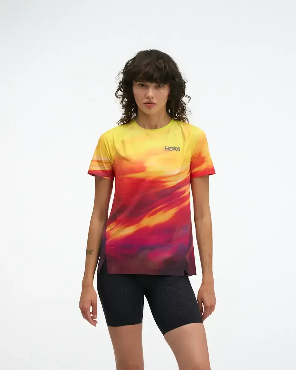 HOKA Race Day Short Sleeve Hoka Citrus Prt (Damen) Media front view