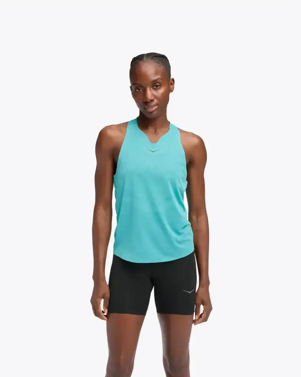 HOKA Race Day Singlet Cielo Blue (Damen) Media front view