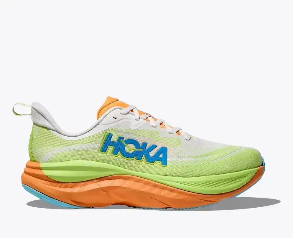 HOKA Skyflow Frost Solar Flare Media front view