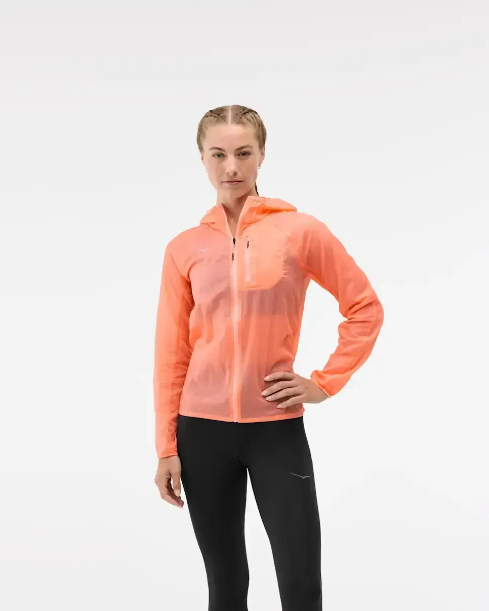HOKA Skyflow Jacke Neon Cantaloupe (Damen) Media front view