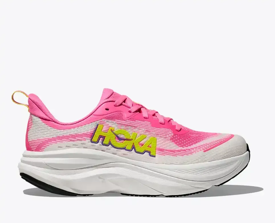 HOKA Skyflow Neon Rose Neon Citrus (Damen) Media front view