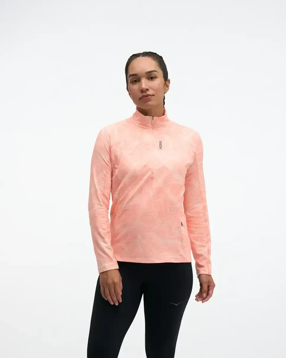 HOKA SkyForm Half Zip Sunstone Prt (Damen) Media front view