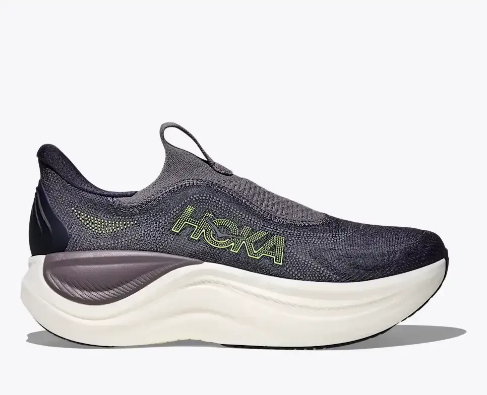HOKA Skyward Laceless Squid Ink Neon Yuzu Media front view