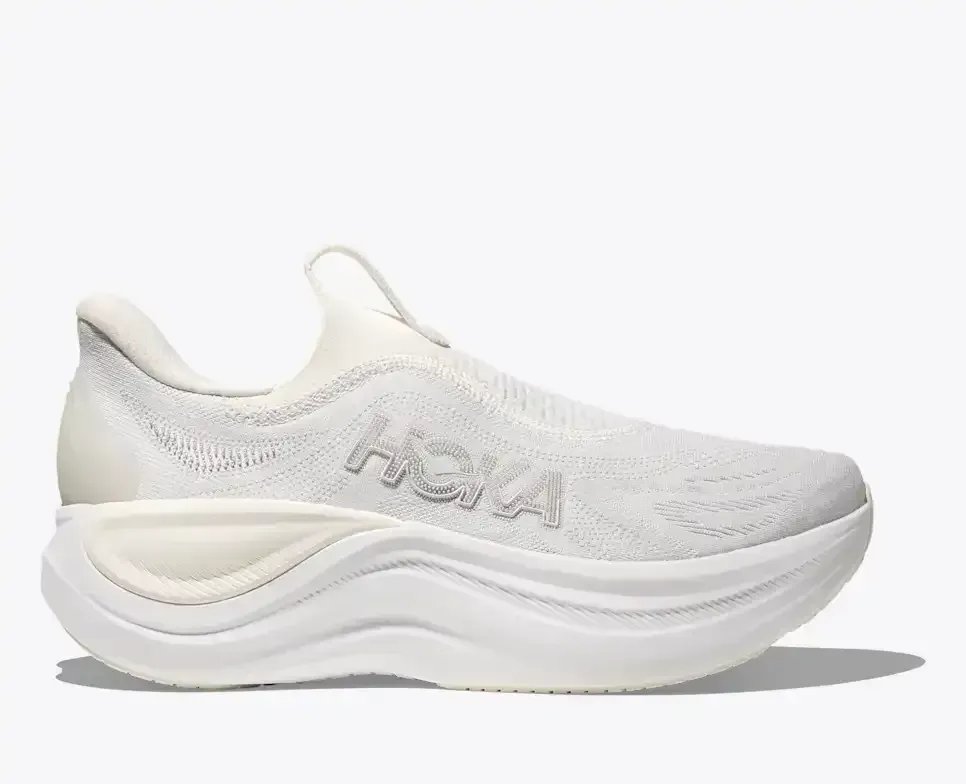 HOKA Skyward Laceless Weiß Media front view