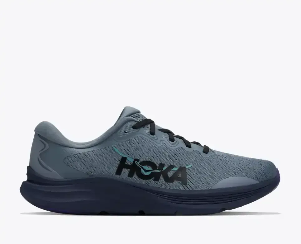 HOKA Solimar 2 Slate Blue Electric Aqua Media front view