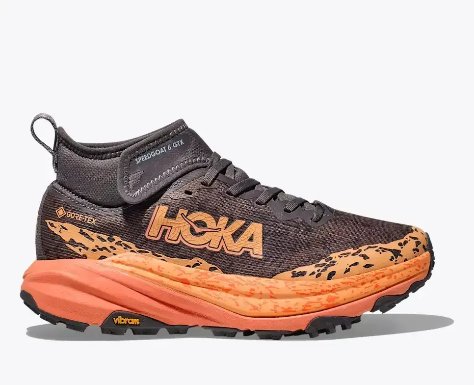 HOKA Speedgoat 6 Mid GORE-TEX Galaxy Guava (Damen) Media front view