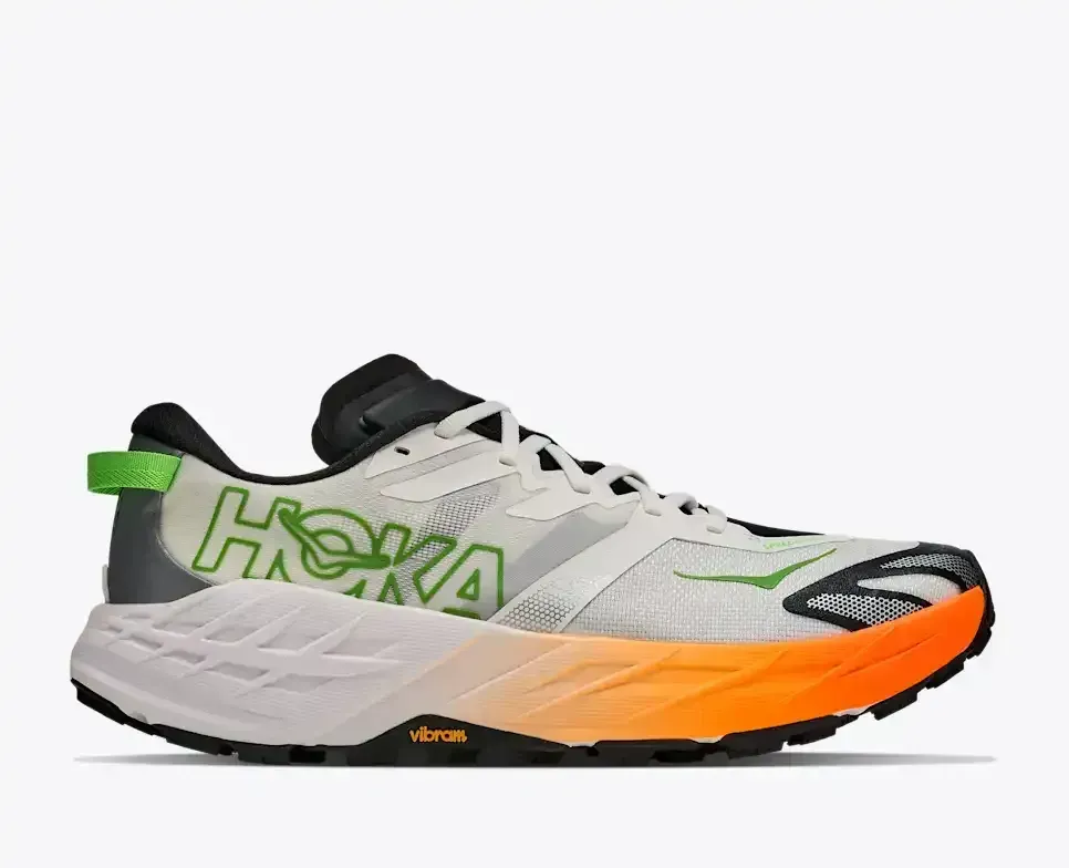 HOKA Speedgoat 7 Frost Neon Tangerine Media front view