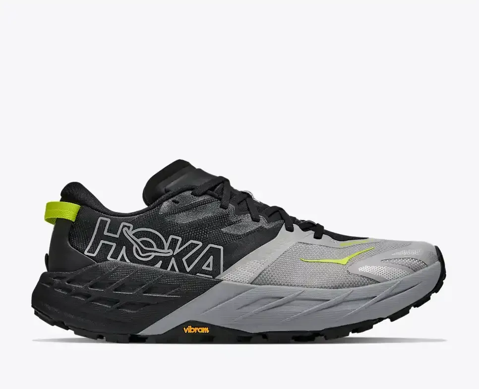 HOKA Speedgoat 7 Schwarz Stellar Grau Media front view