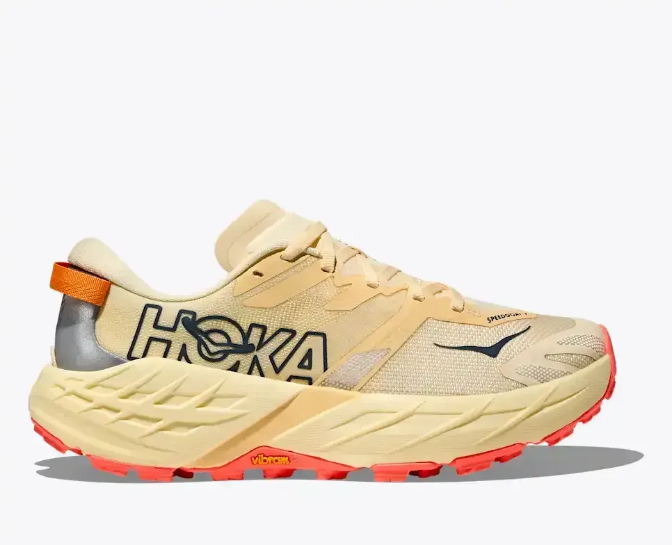 HOKA Speedgoat 7 Vintage Yellow Neon Flame (Damen) Media front view