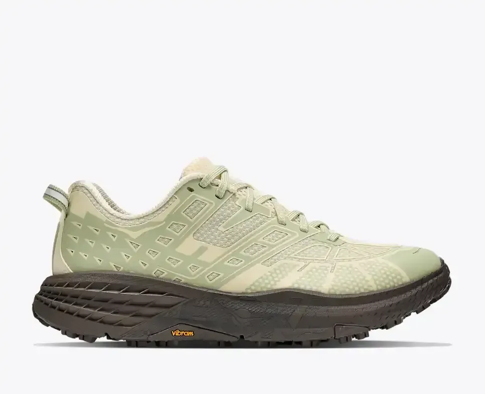 HOKA Stealth/Tech Speedgoat 2 Morning Dew Cliff Grey Media front view