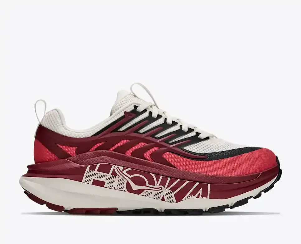 HOKA Stinson 8 Alabaster Varsity Burgund (Damen) Media front view