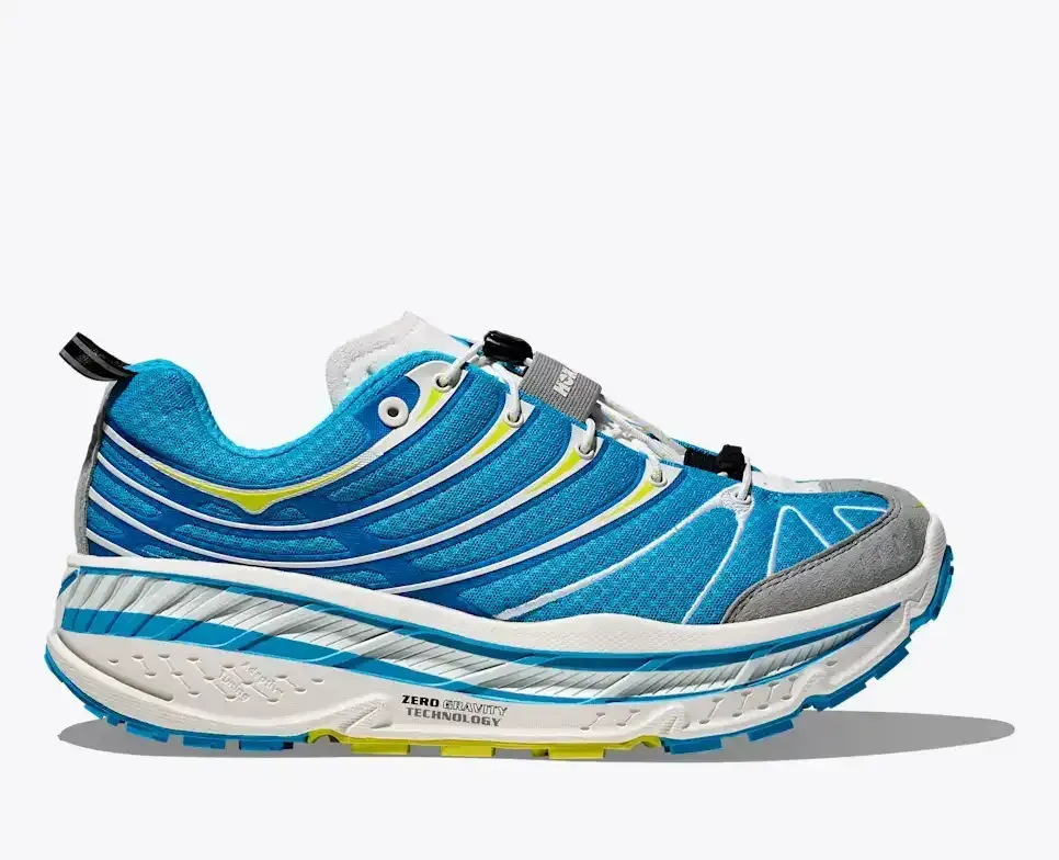 HOKA Stinson Evo OG Skyward Blue Citrus Media front view