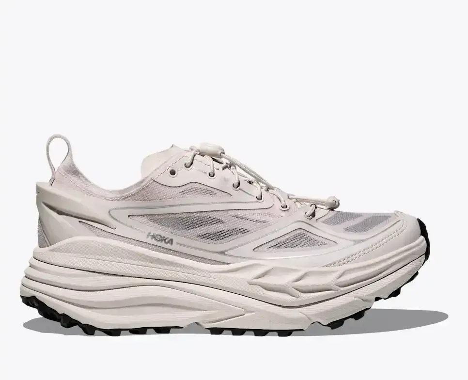 HOKA Stinson One7 Grout Silber Media front view