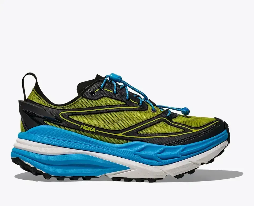HOKA Stinson One7 Schwarz Skyward Blue Media front view