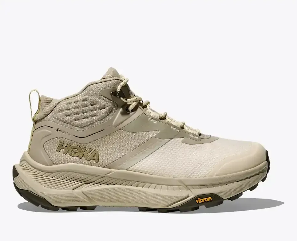 HOKA Transport Hike GORE-TEX Oyster Mushroom Vintage Yellow (Damen) Media front view